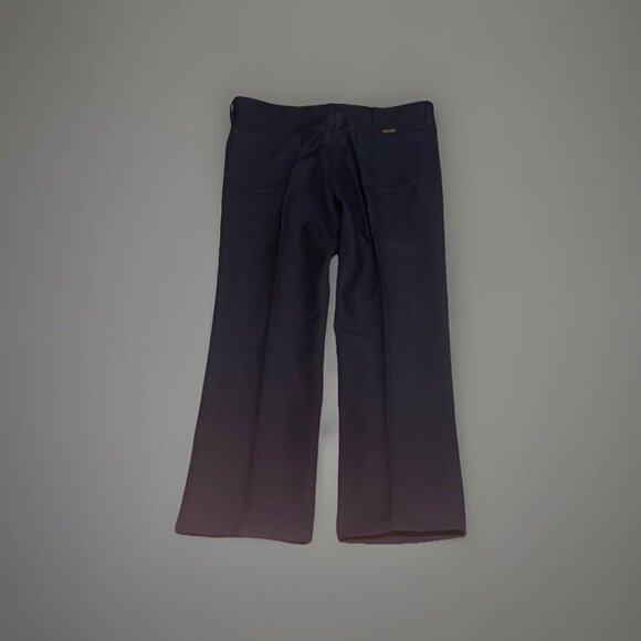 VTG Wrangler Made In USA 38x30 RANCHER BOOT Polyester JEANS Blue Measure Navy - Picture 1 of 4